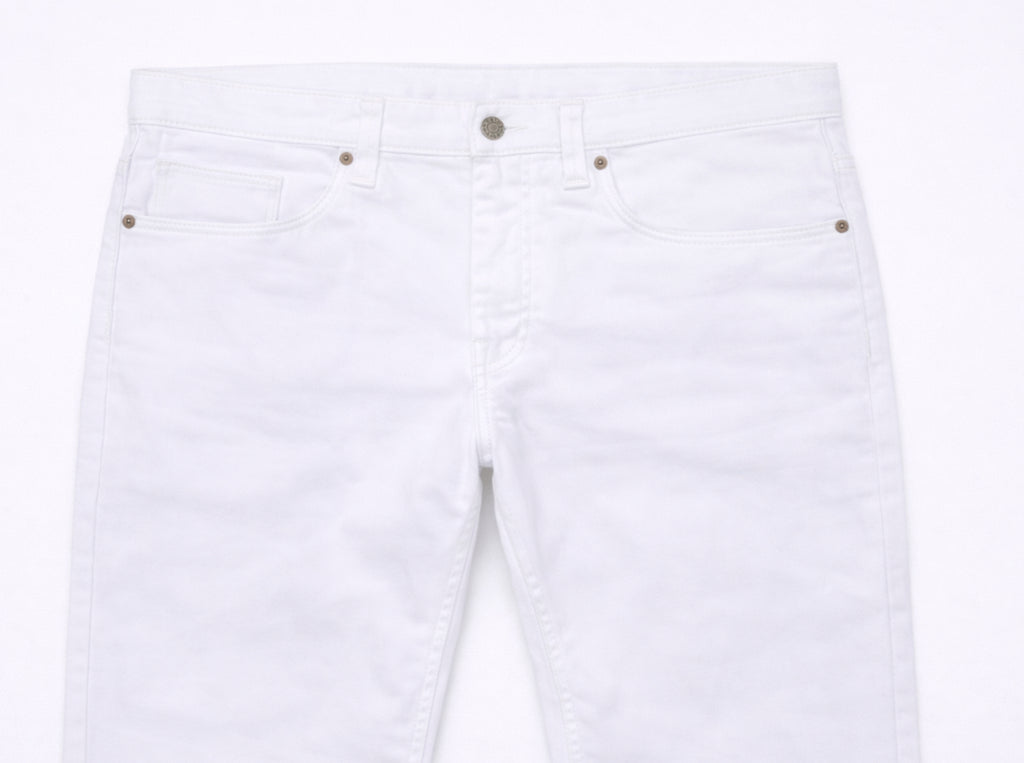 Mens White solid Jeans