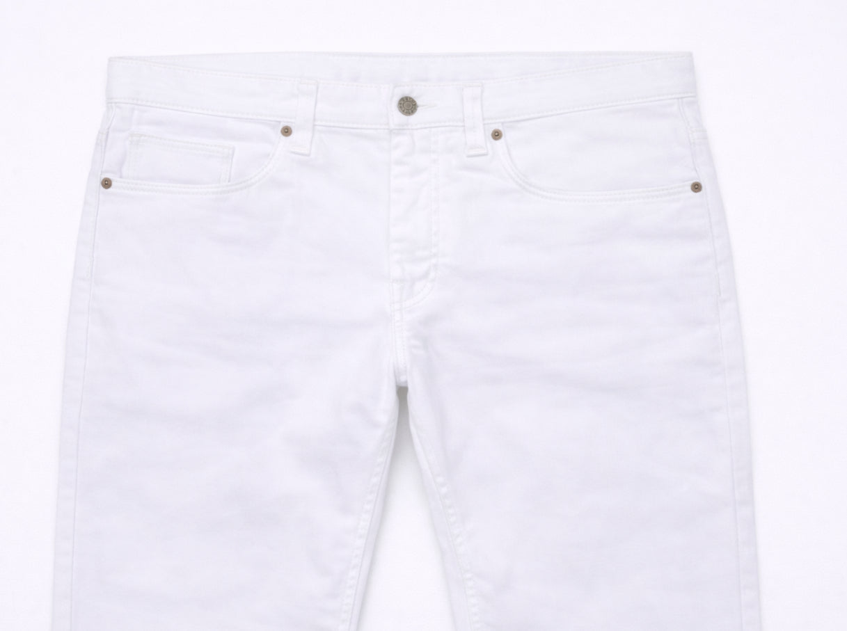 Mens White solid Jeans