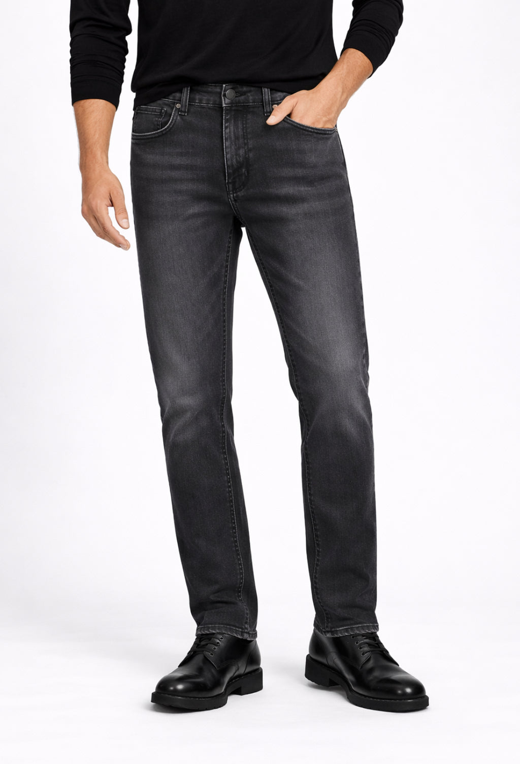 Mens Grey Regular Fit Jeans