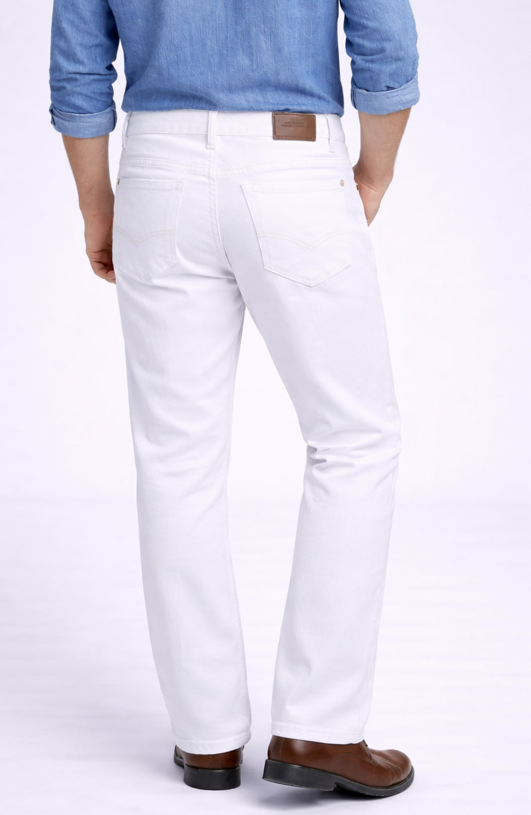 Mens White solid Jeans