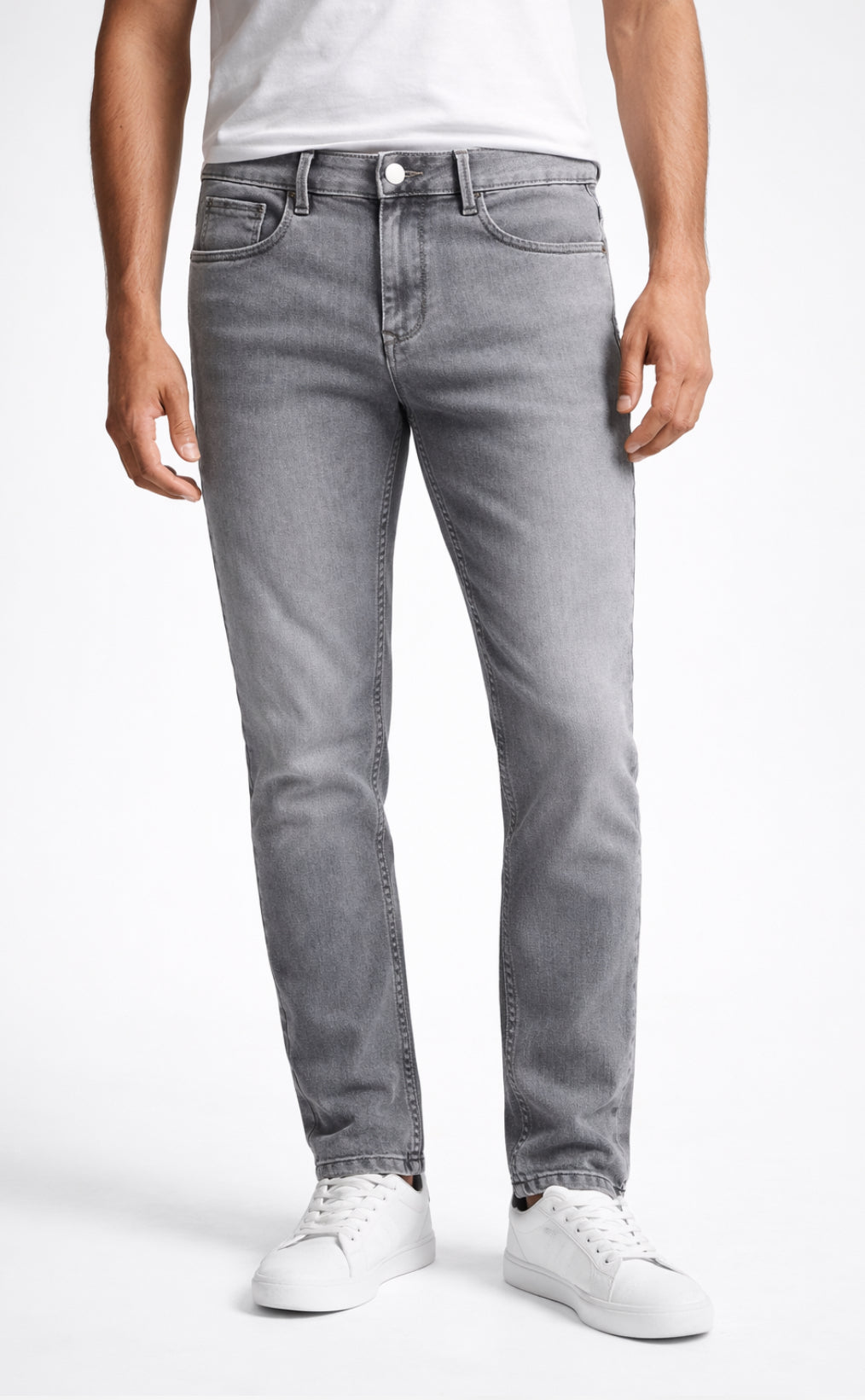 Mens Grey Regular Fit Jeans