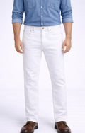 Mens White solid Jeans