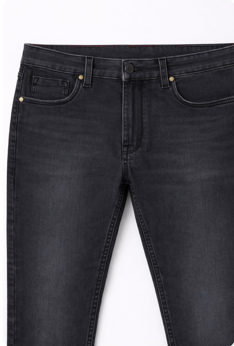 Mens Black Regular Fit Jeans